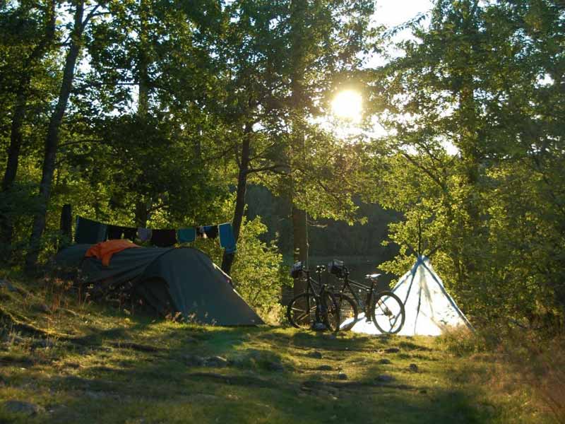 Camping for one night on the 7-day tour