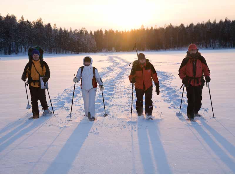 Snowshoeing in the Hossa National Park