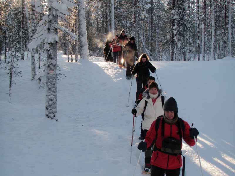 Snowshoeing in the Hossa National Park