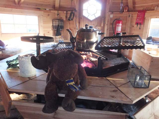 The hut at the canoe camp provides a great place to cook for the first night.