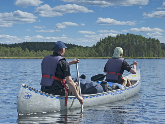Canoeing in western Sweden.