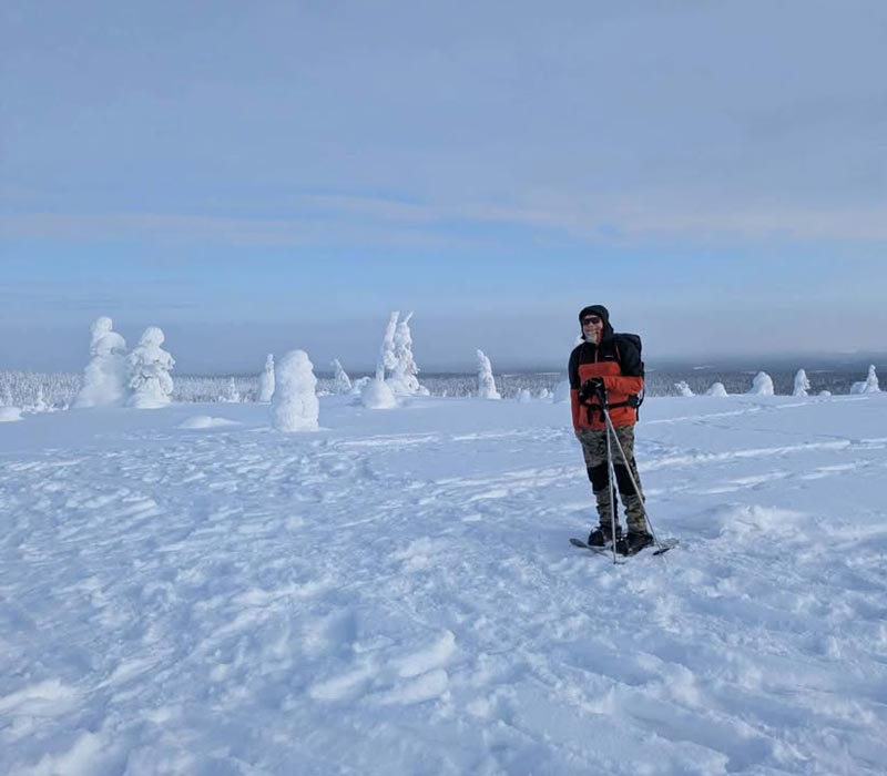 The Variety and Beauty of Snowshoeing in Finnish Lapland. Photo: Christine Hogben.