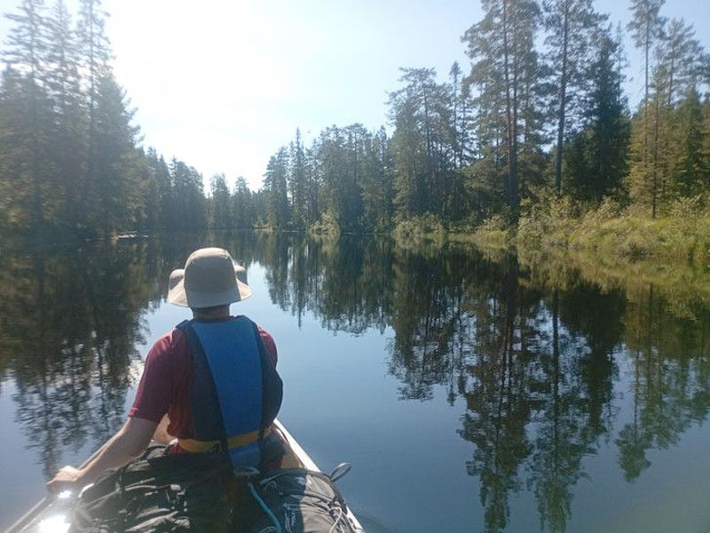 Canoeing and Wild Camping on the Svartälven River in Sweden. Photo: Ivan Roulson