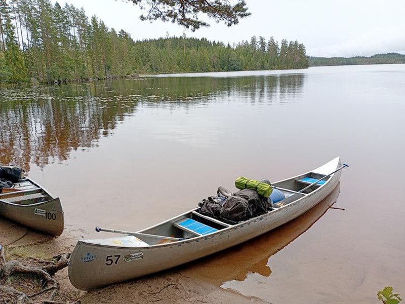 Canoeing and Wild Camping on the Svartälven River in Sweden. Photo: Ivan Roulson