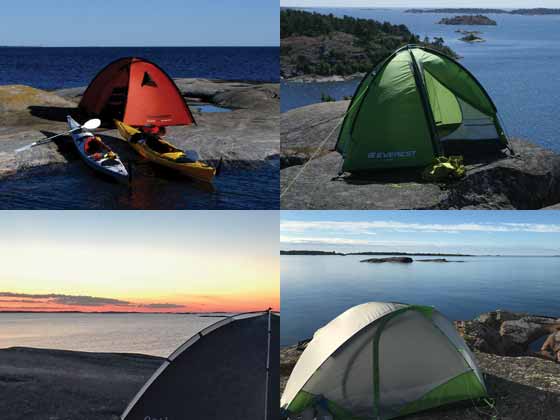 Standard Tents for Self-guided Sea Kayaking in St Anna and Gryt