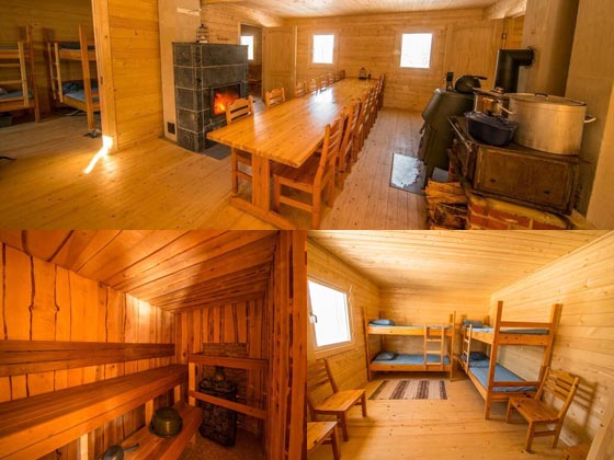 Wilderness cabin for overnight hiking tour