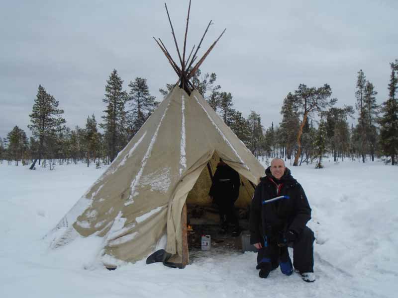 Winter camping in Sweden