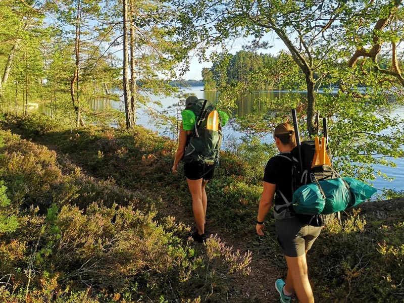 Hiking with the packrafting equipment