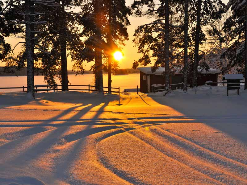 Winter Log Cabin Escape in Värmland