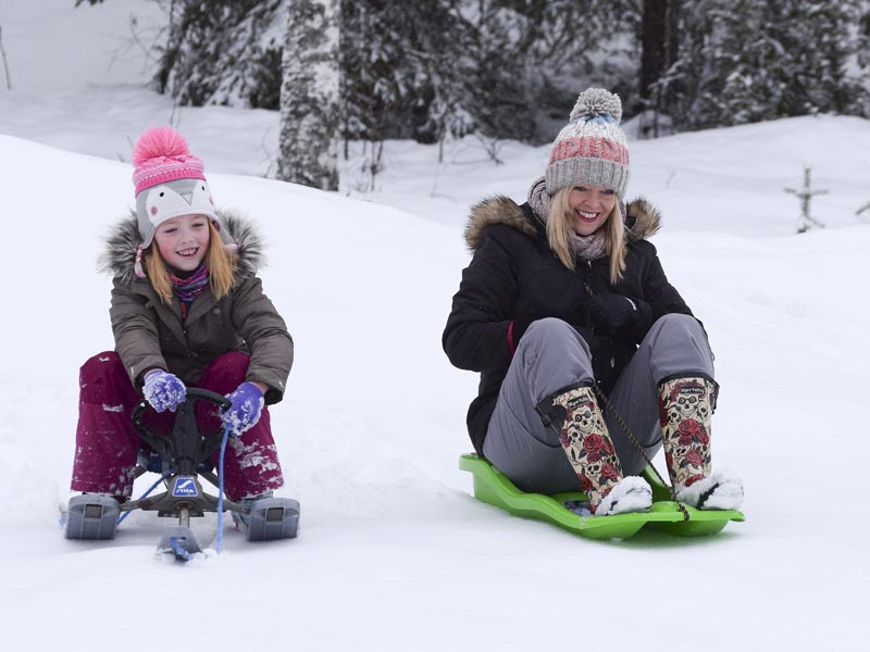 Tobogganing at the Log Cabin Escape