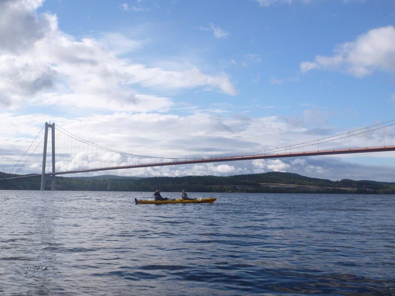 Kayaking to the High Coast Bridge