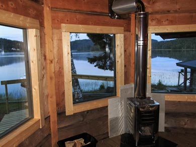 Wood-fired sauna by the lake is available each night | Photo: LF