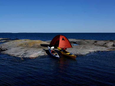 Dome tents are provided for wild camping during your tour | Photo: C. Swanson
