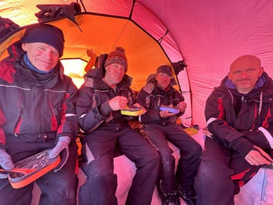 Winter camping during the tour | Photo: Chris Bryce