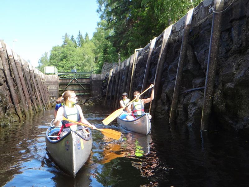 Locks during the canoe tour