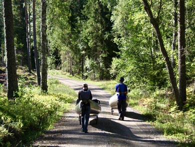 Canoe trolley is provided to assist with land transports | Photo: Jim Pritchard