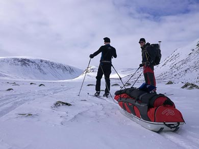 Skiing with the pulk (Halti) | Photo: J.Järvenkylä