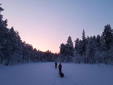 Backcountry Skiing and Northern Lights in Finnish Lapland (Lemmenjoki) | Photo: Tristan Hale