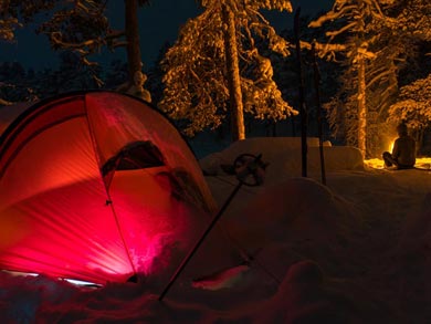 Optional winter camping during the tour (Lemmenjoki) | Photo: J.Järvenkylä